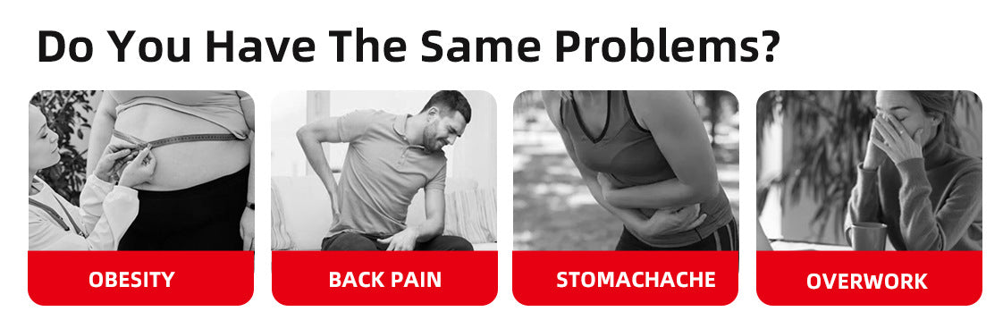 Light therapy mat infographic with symptom icons for obesity, back pain, stomachache