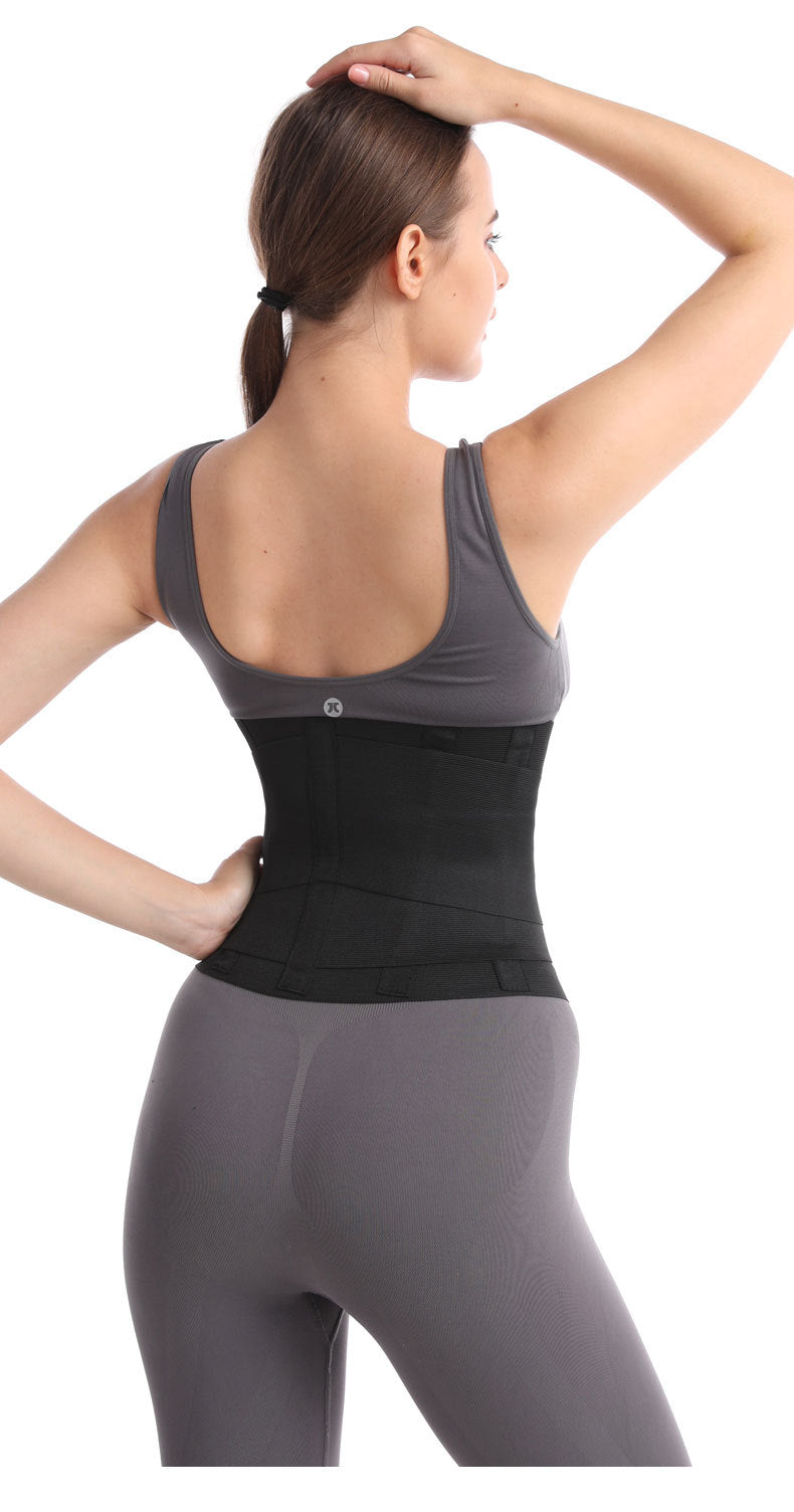 Black hourglass waist trainer with front panel and wide adjustable back support