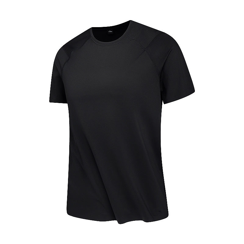 Black crew-neck cooling T-shirt, front view