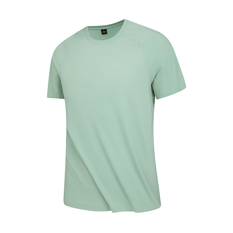 Mint green crew-neck cooling T-shirt, front view