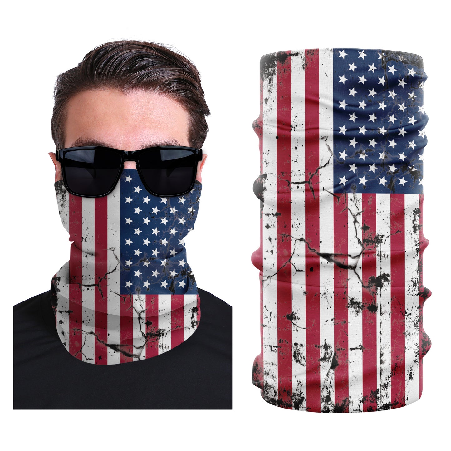 Stretch outdoor face mask, American flag stars and stripes print